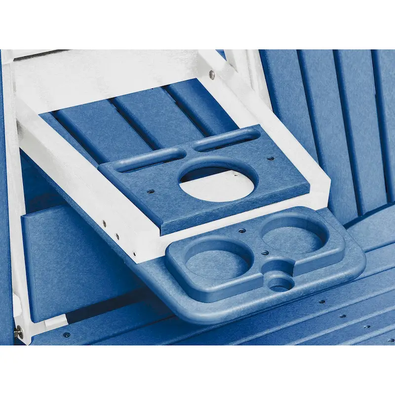 American Furniture Classics Two Seat Fan Back Glider with Drop Down Table/Cup Holder - N/A