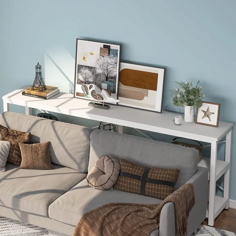 70.9 inch Narrow Console Table Sofa Tablewith 3-Tier Shelves