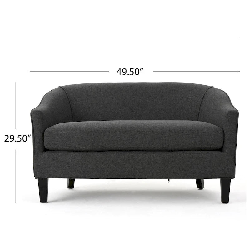 Polyester Fabric Loveseat with Padded Cushions