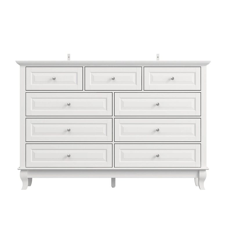 55.1W 9-Drawer Dresser: Spacious and Sleek Design Chest Lacquer