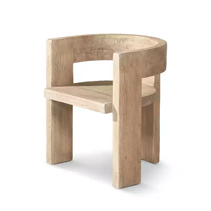 Jennifer Taylor Home Soren Solid Reclaimed Elm Sculptural Accent Curved Dining Chair