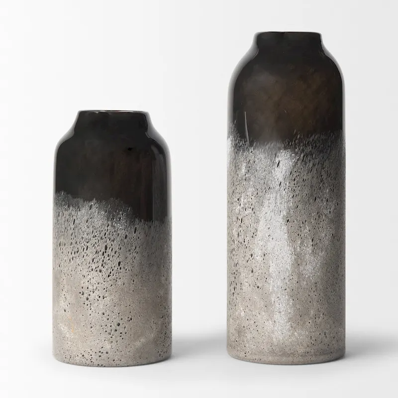 Emu Small Black & Grey Vase