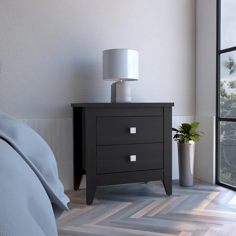 Amara Nightstand with 2 Drawers and 4 Legs