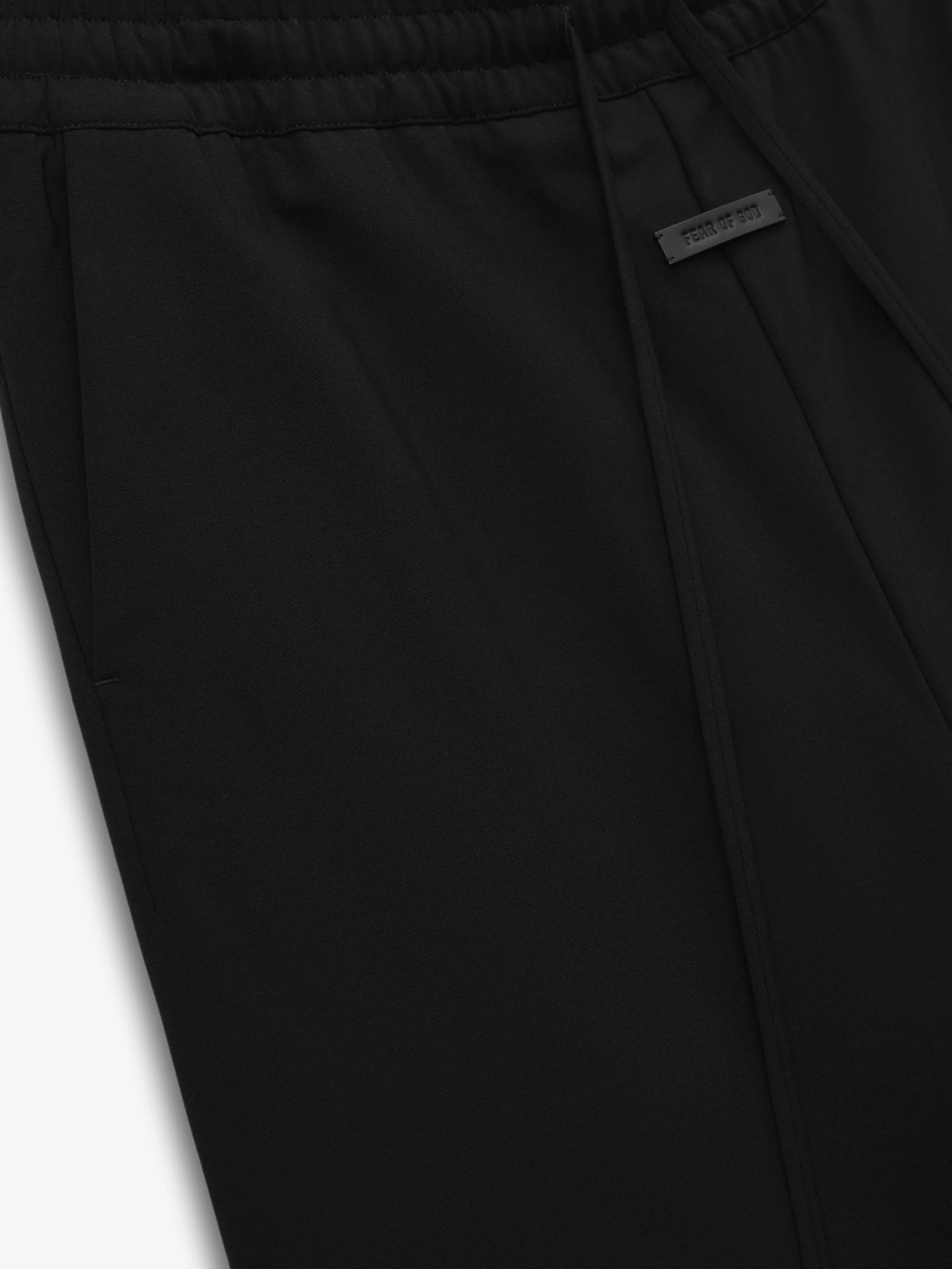 Double Weave Wool Wide Leg Drawstring Pants