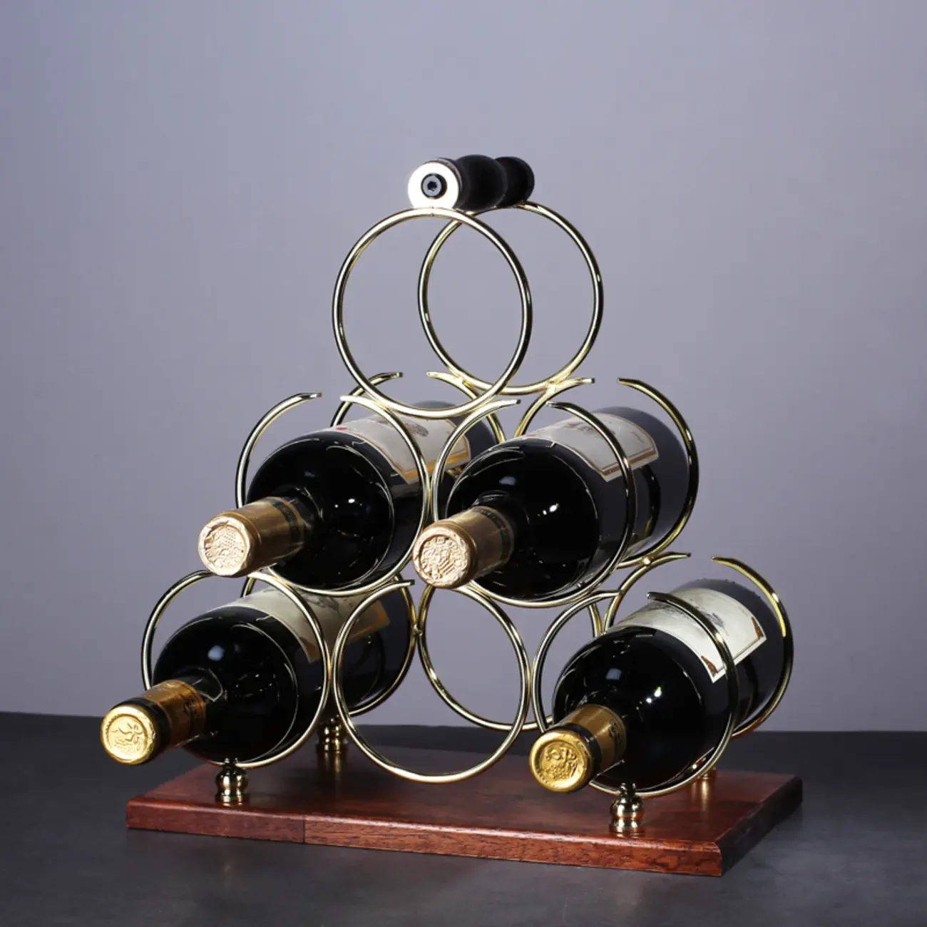 Modern Wine Rack Golden Honeycomb Countertop Bottle Holder