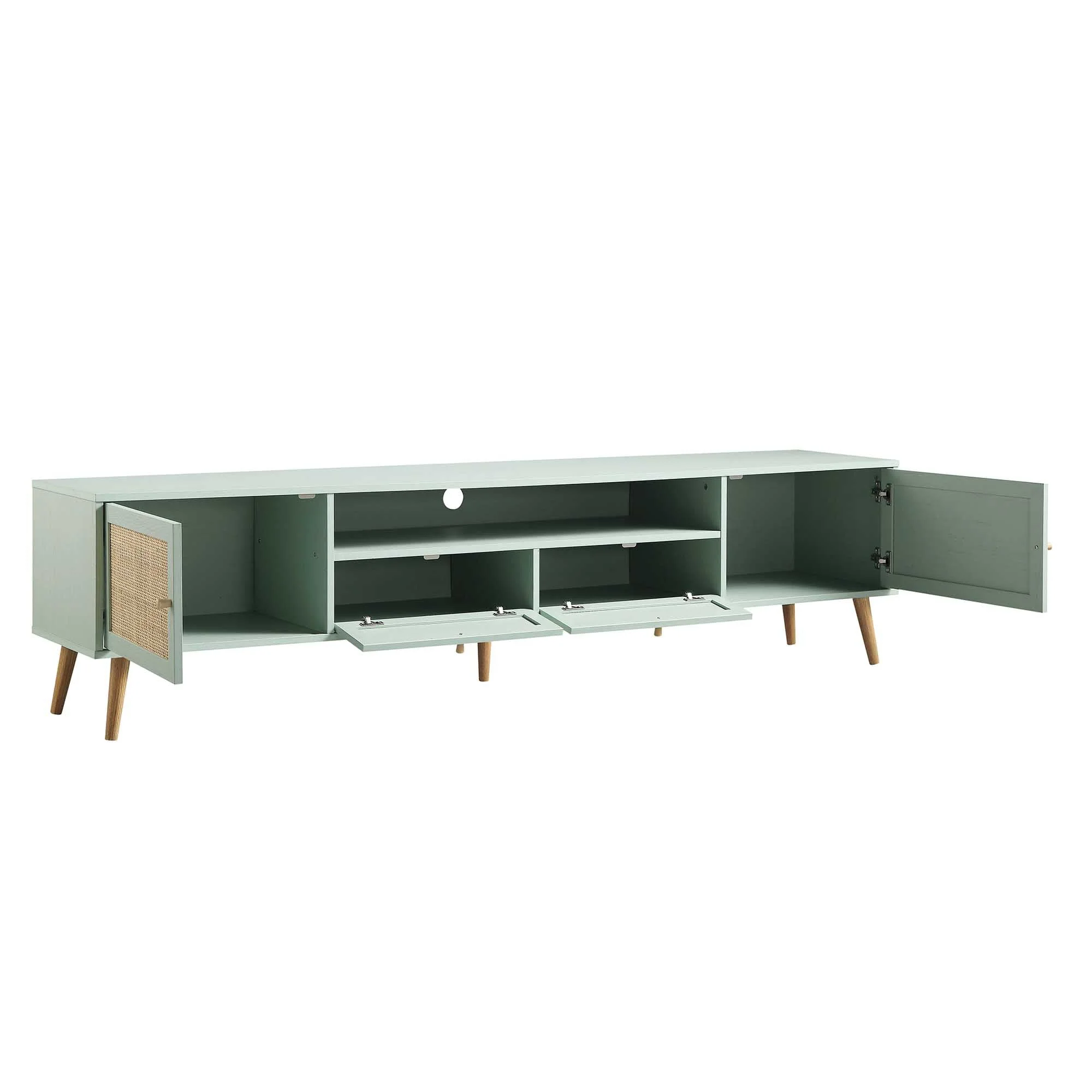Woven Rattan 79in. Wide TV Unit, Mint