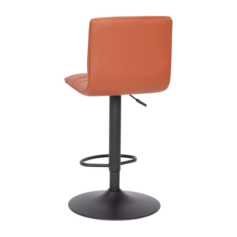 Modern Channel Stitched Adjustable Height Swivel Barstool with Footrest