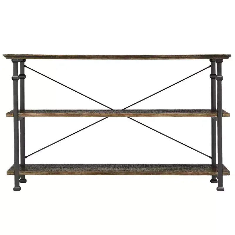 Ronay Vintage Industrial Console Table - Rustic Oak - iNSPIRE Q