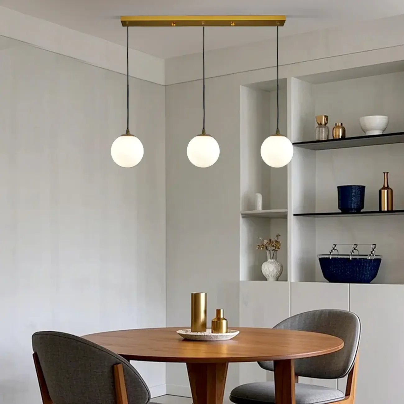 3 Lights Modern Glass Globe Island Pendant Light