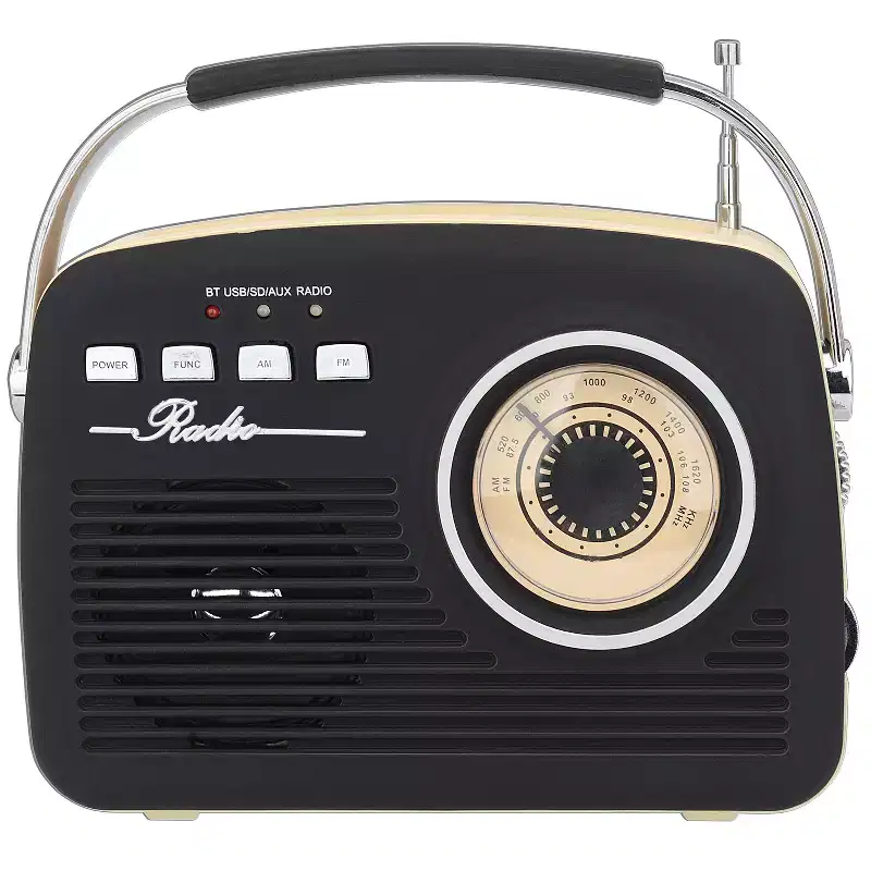 Retro Portable AM/FM Radio with Bluetooth, SC-1201