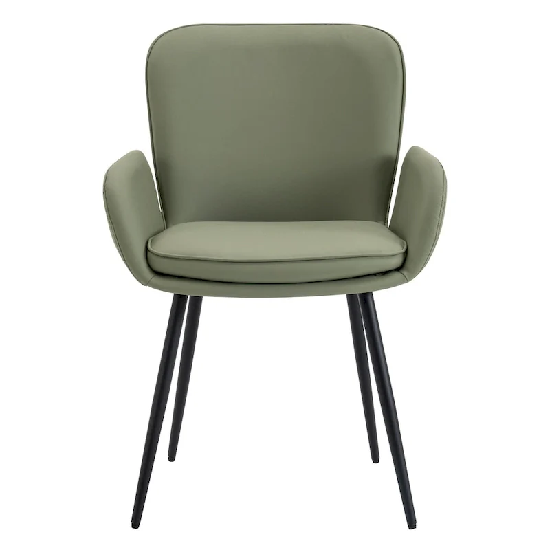 Set of 4 Cat-Scratch Resistant Dining Chairs with Gold Metal Legs