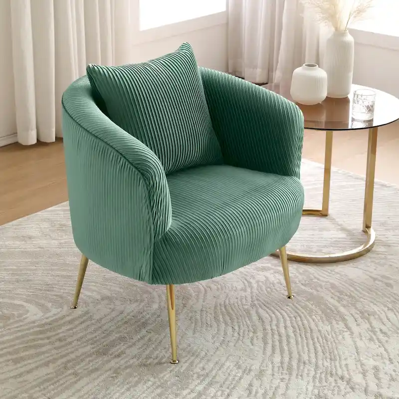 Art Leon Modern Velvet Accent Barrel Chair