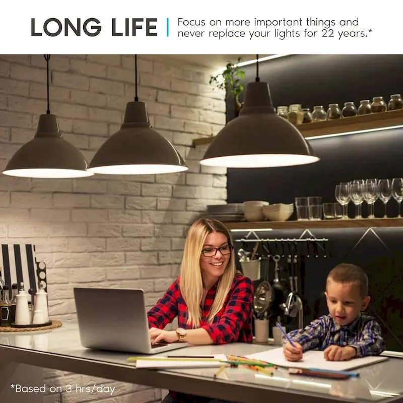 Luxrite A19 LED Light Bulb 60W Equivalent 3500K 800 Lumens Dimmable 9W Enclosed Fixture Rated E26 Base 48 Pack