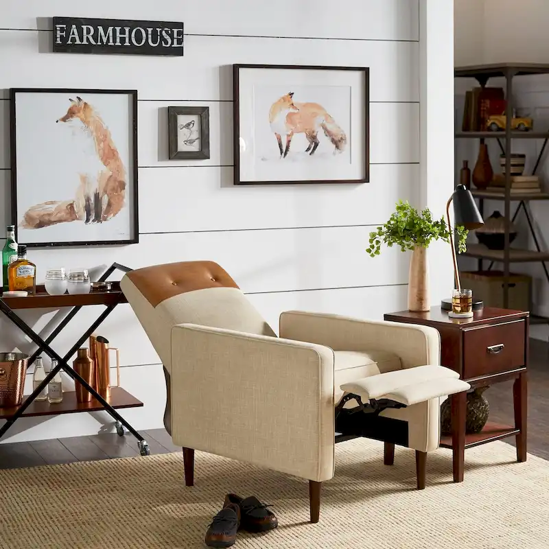 Two-tone Push-back Recliner Chair