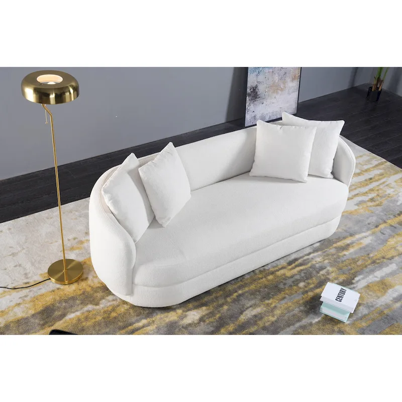 Haas Japandi Style Luxury Modern Boucle Fabric Curved Sofa