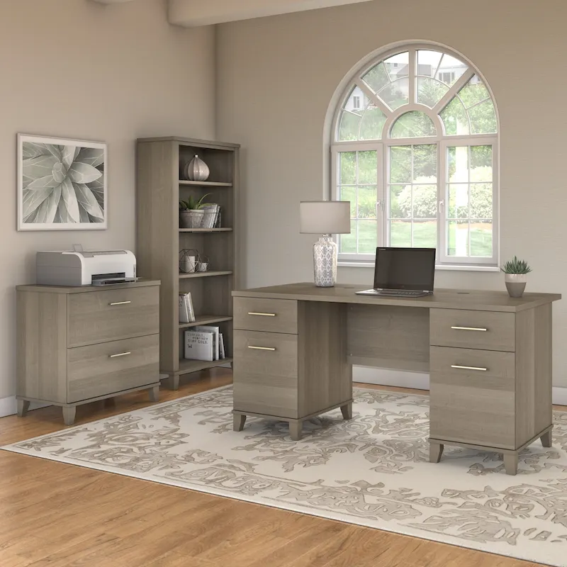 Bush Furniture Somerset 60W Office Computer Desk with Drawers