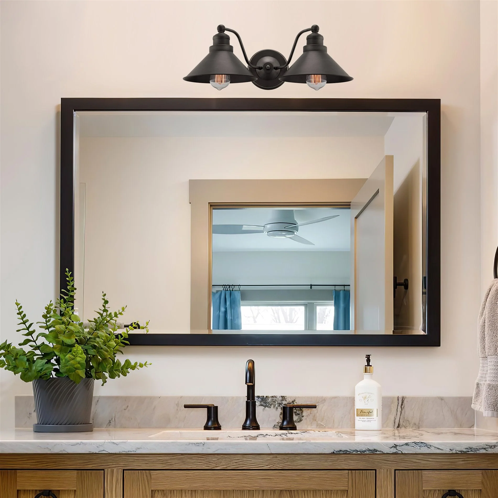 Welton 19 2-Light Modern Farmhouse Bathroom Wall Sconce