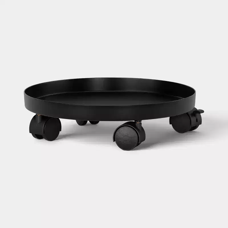 12" Plant Caddy on Wheels Planter Stands and Holders Black - Threshold™
