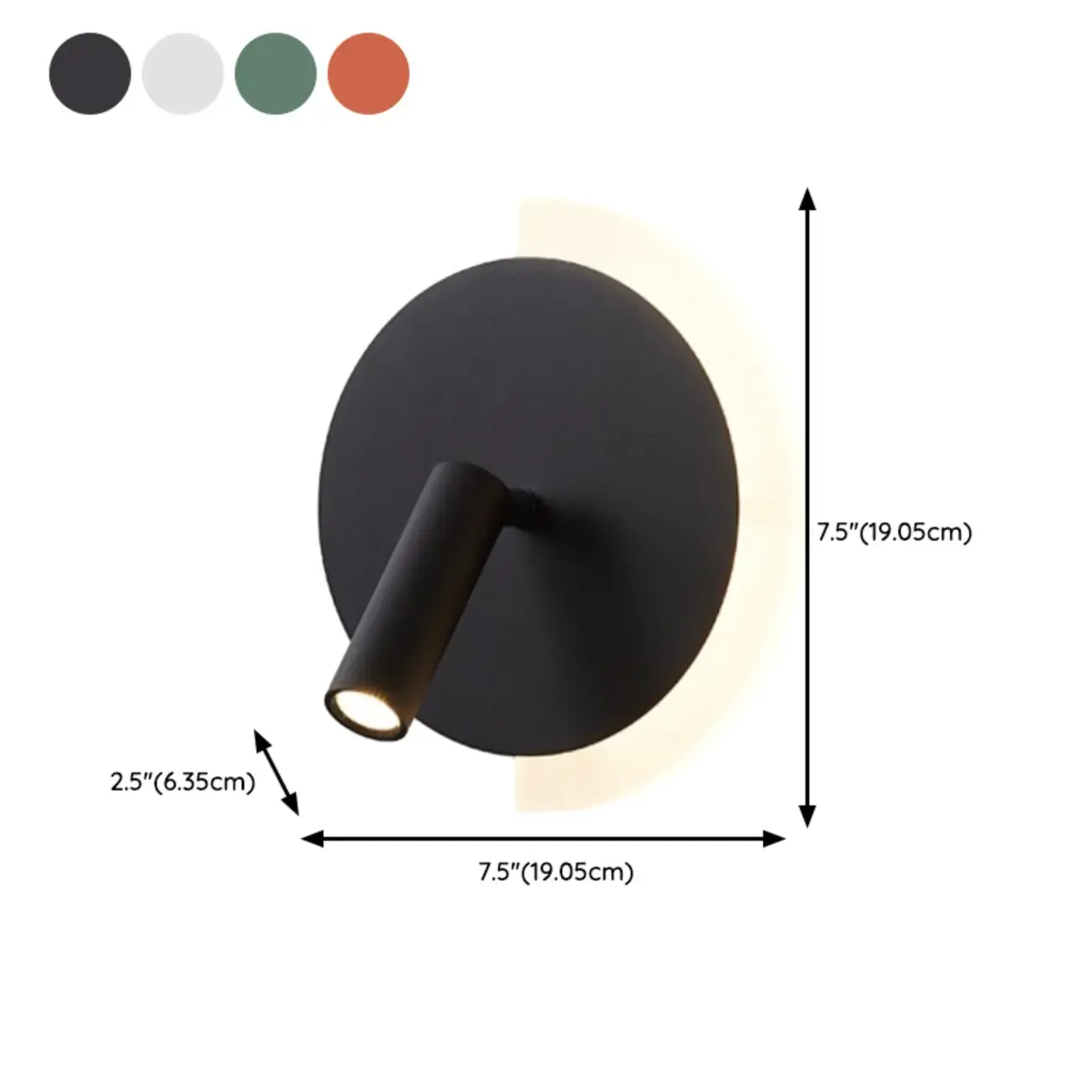 Mini Geometric 2-Light Black-Gold Wall Sconce in Rotatable