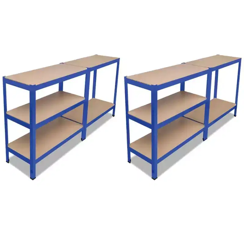 vidaXL Storage Shelf Blue 2pcs