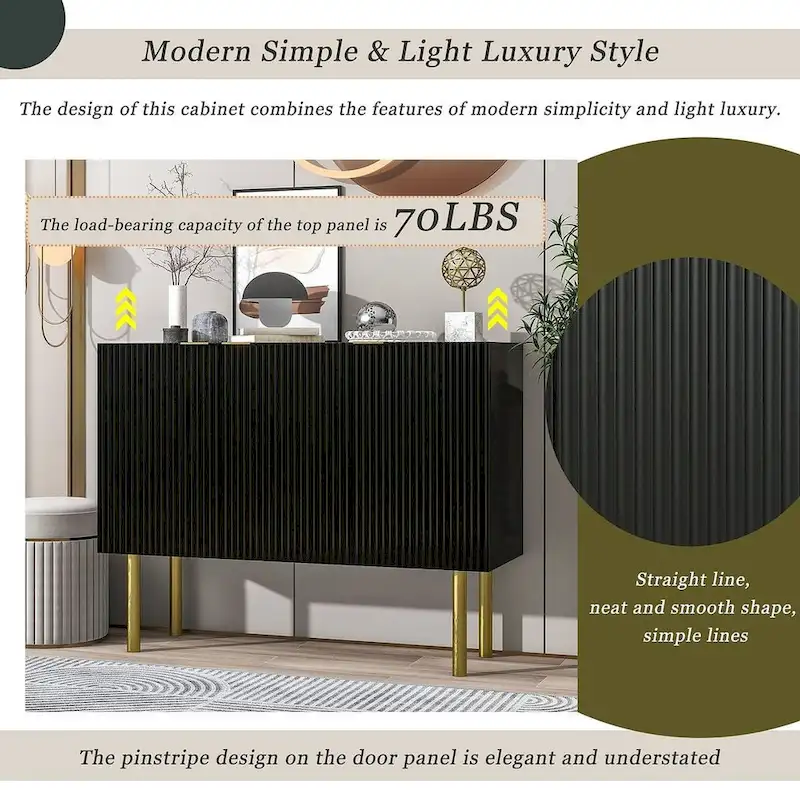 47 Modern Simple Luxury Style with Adjustable Shelves Buffet/Sideboard