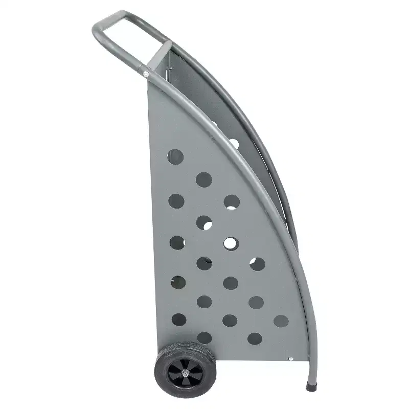 Sunnydaze Powder-Coated Steel Log Cart - 34 H - Gray