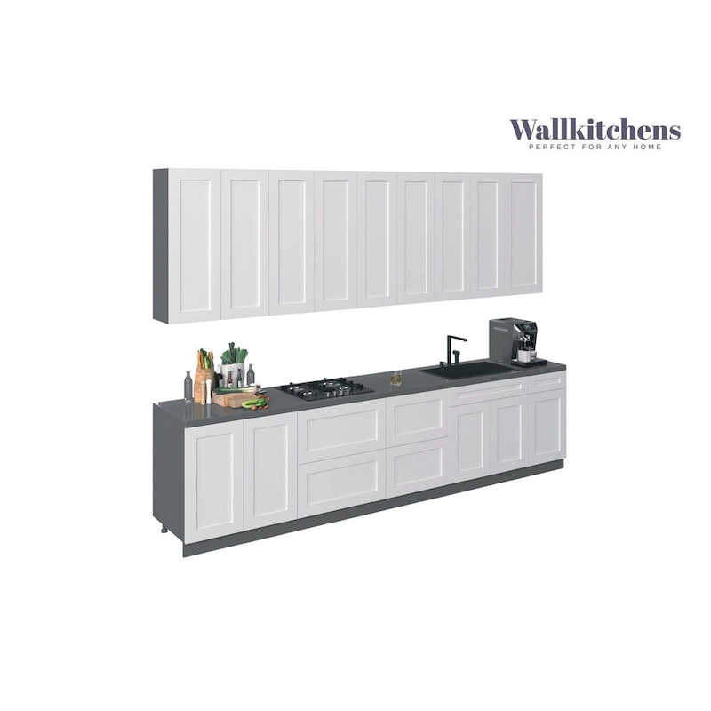 Kitchen Elite Epicure Collection White Matte Color Base Size 11Ft Wide - 138x24