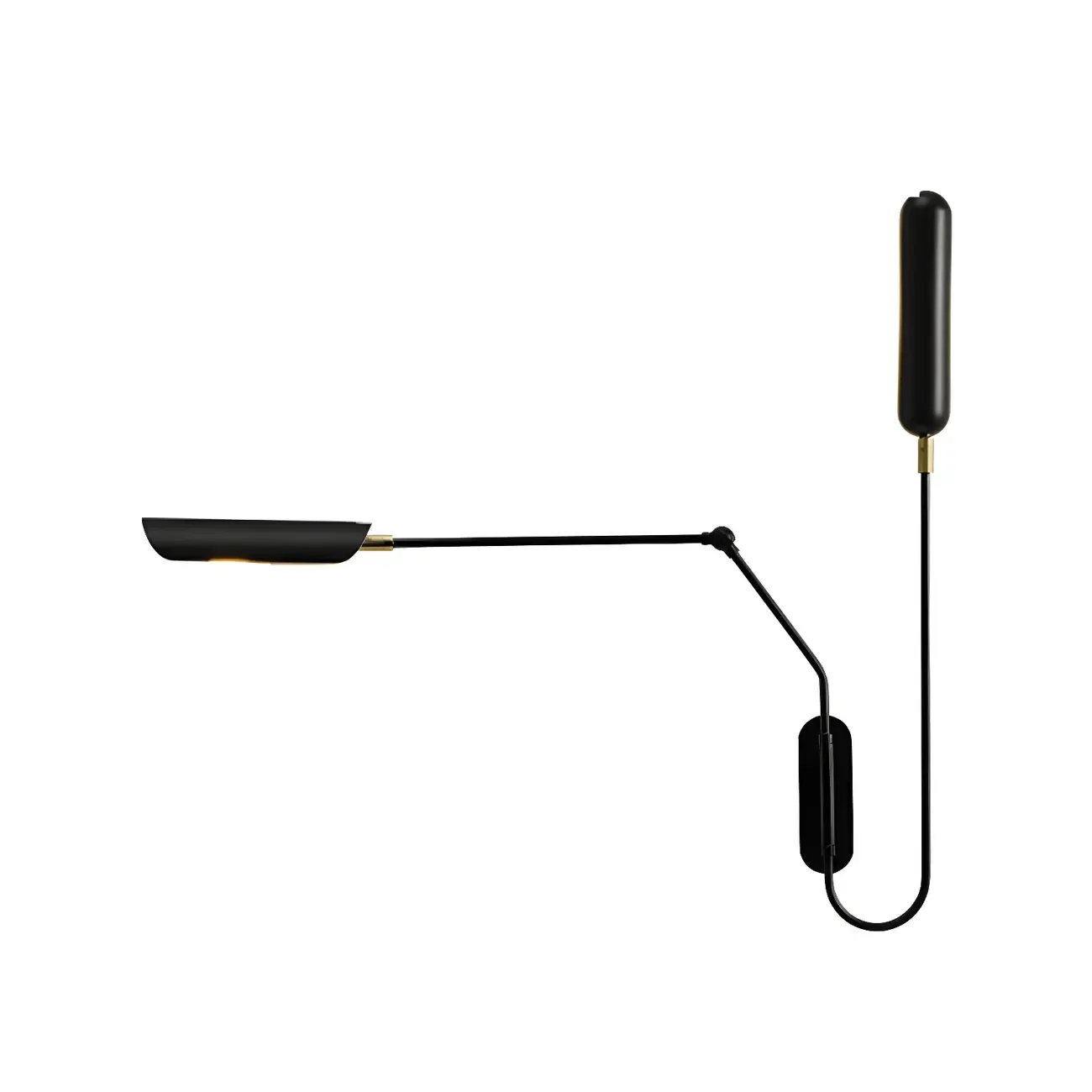 Modern Black Metal 2-Light Swing Arm Wall Light