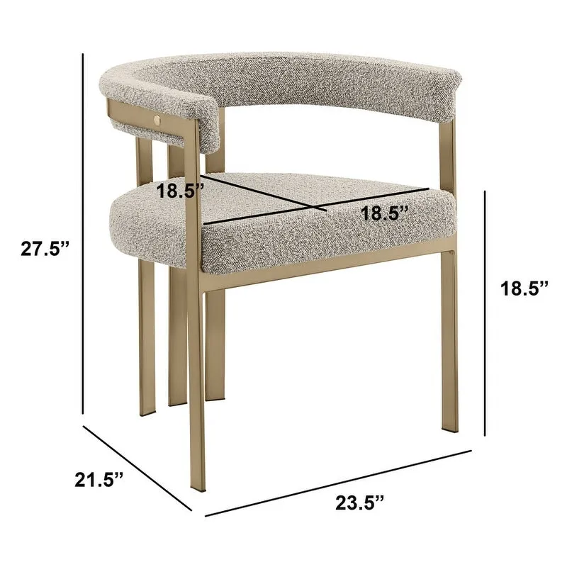 Best Quality Furniture Matte Brushed Gold Chrome Dining Chairs (Set of 2) - N/A