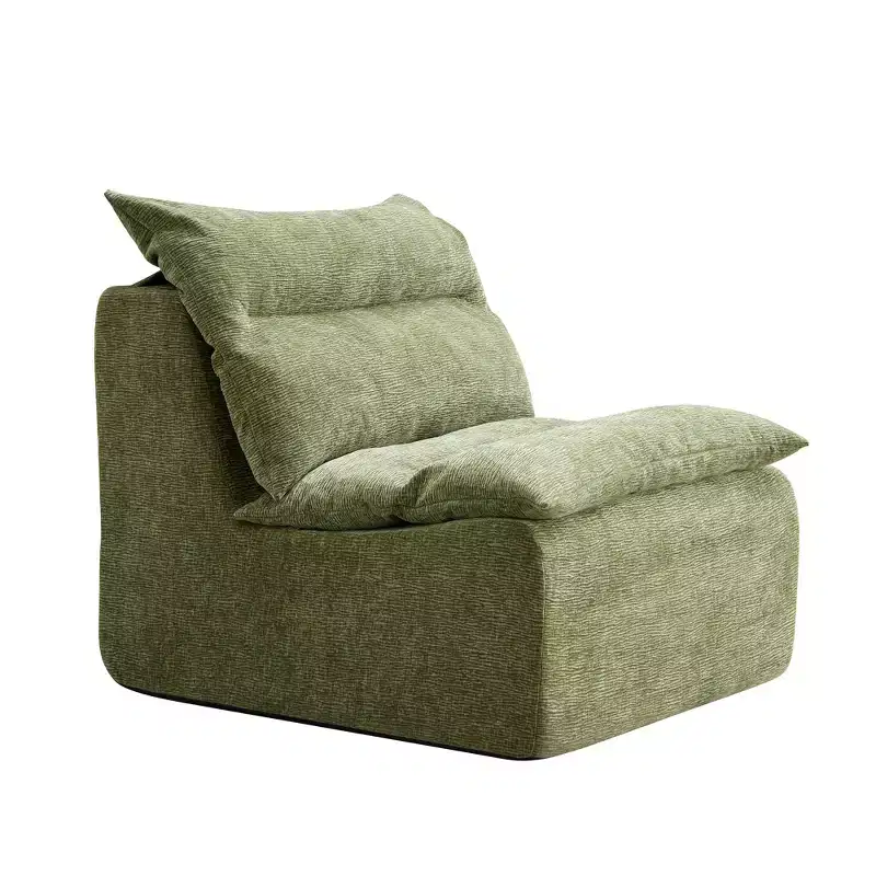 GDFStudio Vivien Armless Pure Foam Single Sofa Chair with Cushion