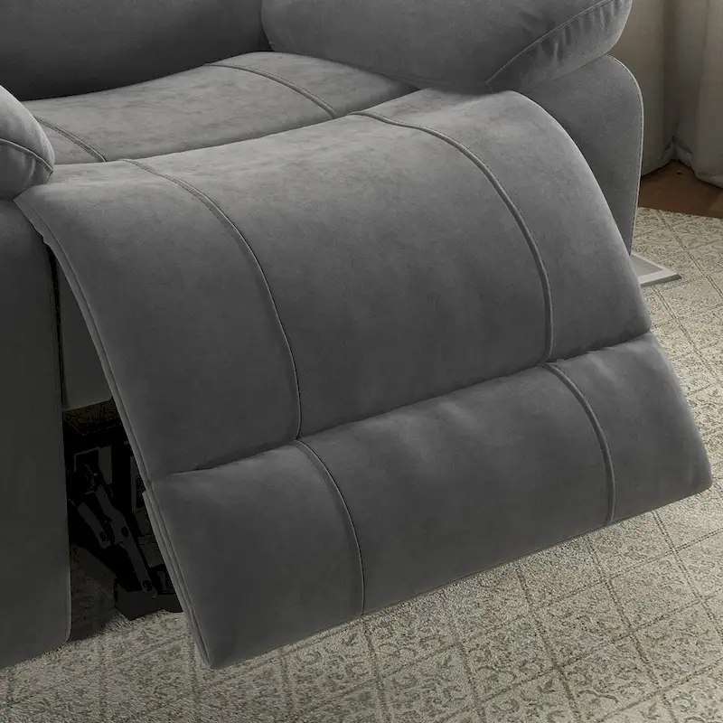 Manual Recliner Chair with Overstuffed Arm and Back
