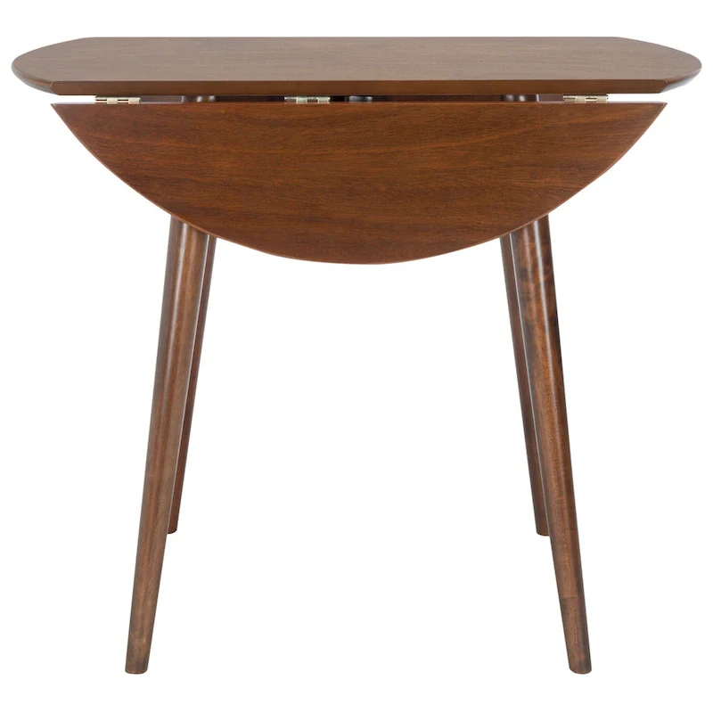 Folding Round Dining Table - Space-Saving Design (Black/Light Oak/Light Grey/Walnut)