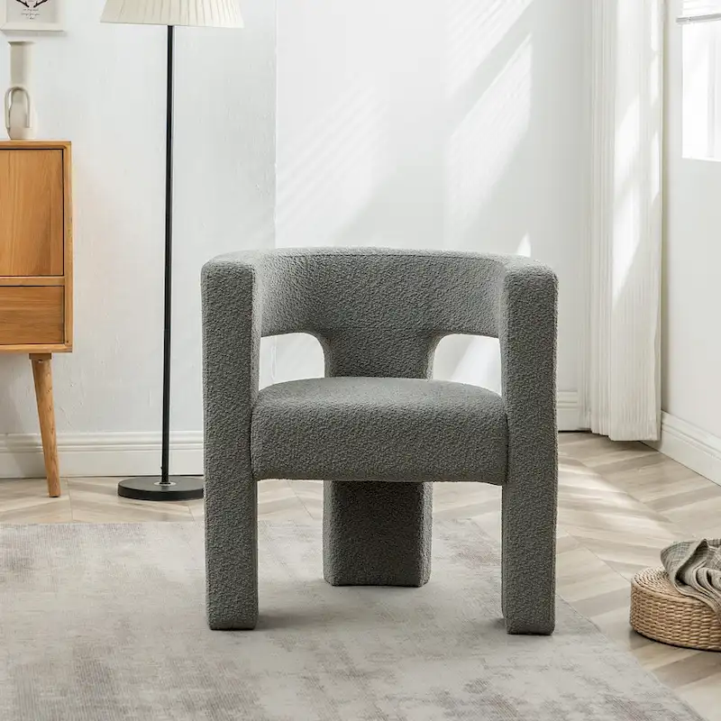 28 Wide Boucle Upholstered Square Armchair