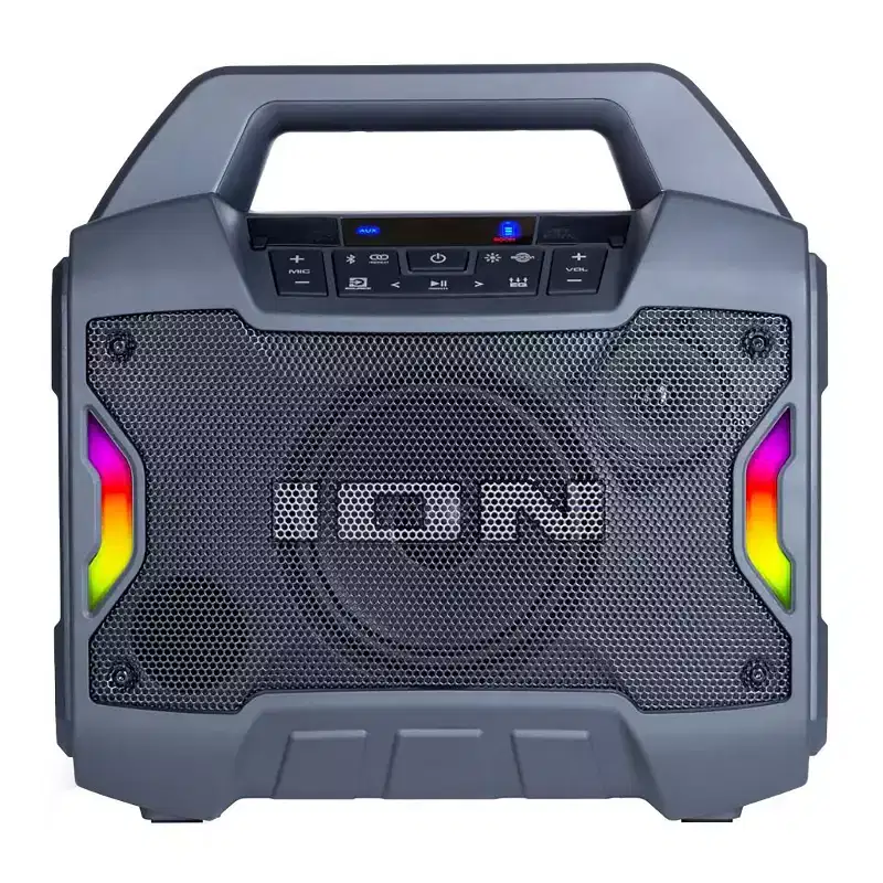 ION Game Day Primetime Portable Bluetooth Speaker with Lights and FM Radio, Black