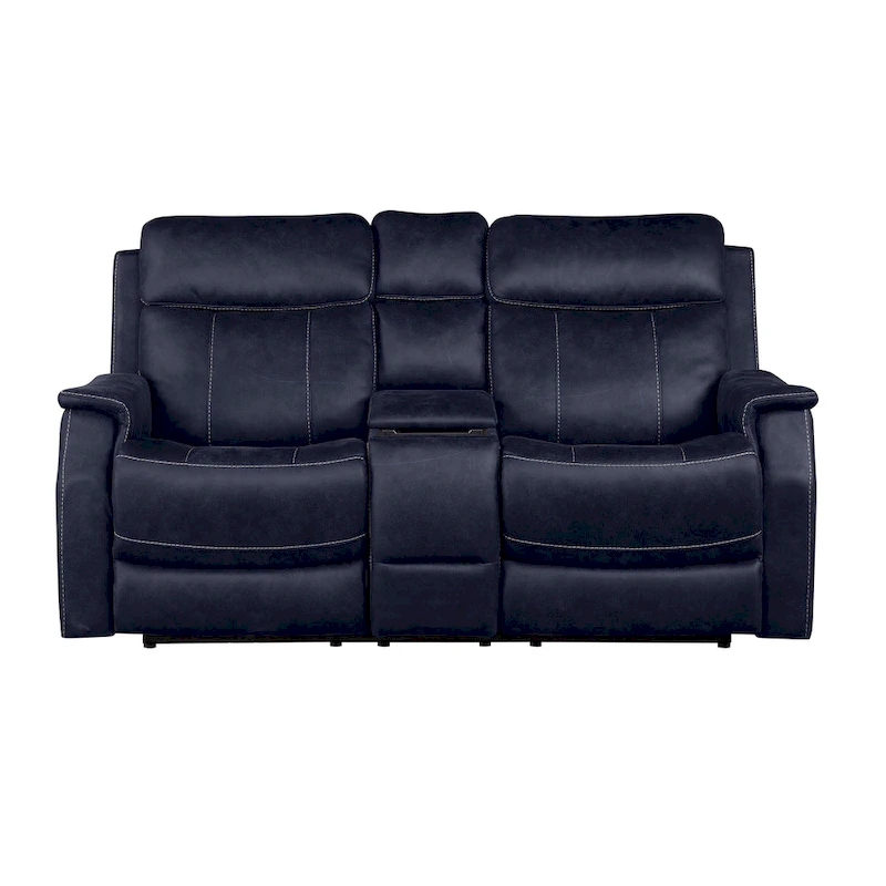 Steve Silver Faux Leather Power Reclining Console Loveseat