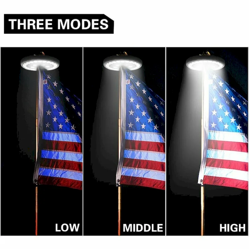 Solar Power Flagpole 144 LED Light - Powerful Solar Panels,144 Ultra Bright LEDs Flag Pole Light, Waterproof & Auto On Off