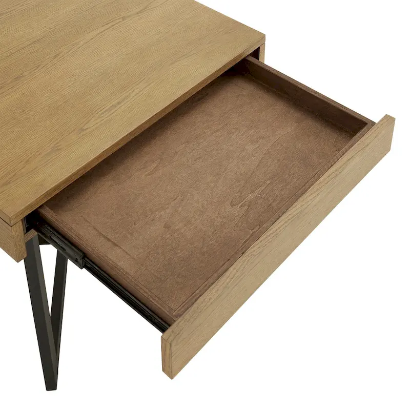 Eldersley Wood Finish End Table with One Drawer by