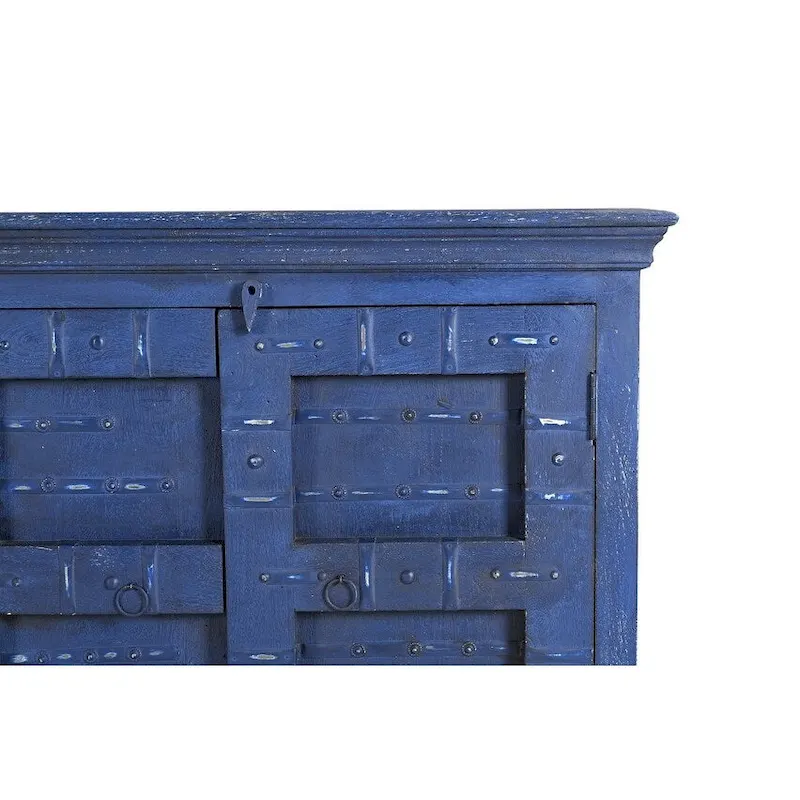 Blue Reclaimed Wood Sideboard Buffet Cabinet 72