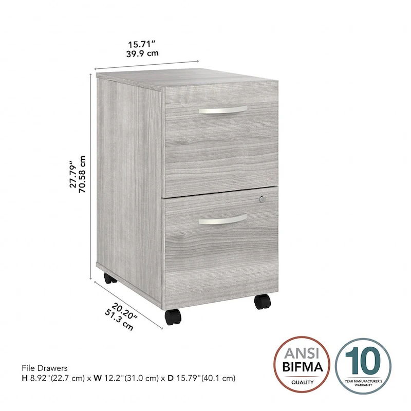 Hybrid 2 Drawer Mobile File Cabinet by Bush Business Furniture