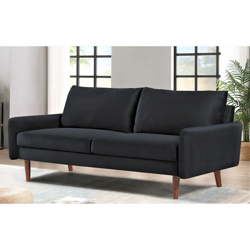 US Pride Furnitirue 70W Tapered-Leg Velvet Sofa