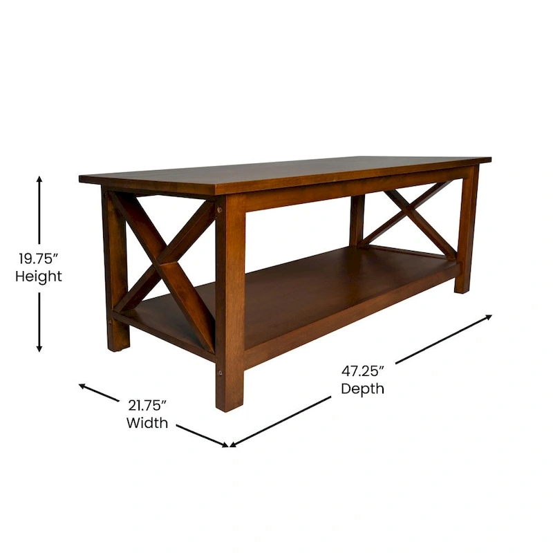 Solid Wood Traditional Farmhouse Coffee Table