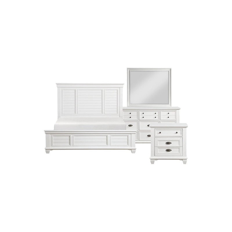 Leo 6 Piece White Modern Panel Bedroom Set