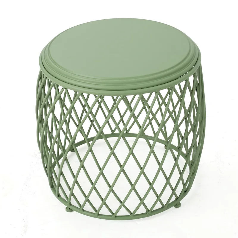 Bryony 19-inch Round Lattice Side Table