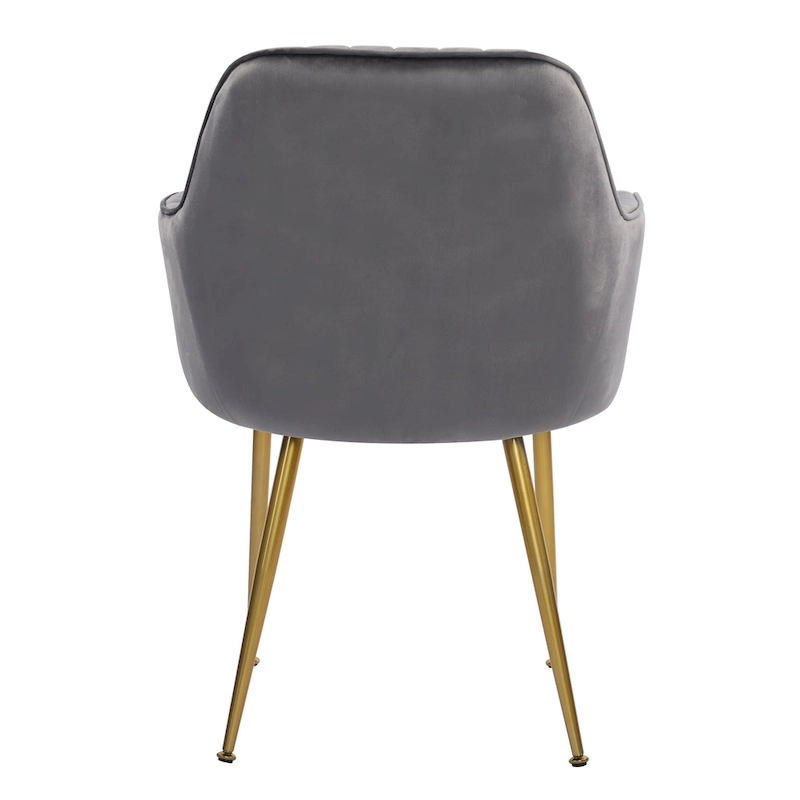 Velvet Accent Dining Chairs with Gold Metal Legs Set of 2
