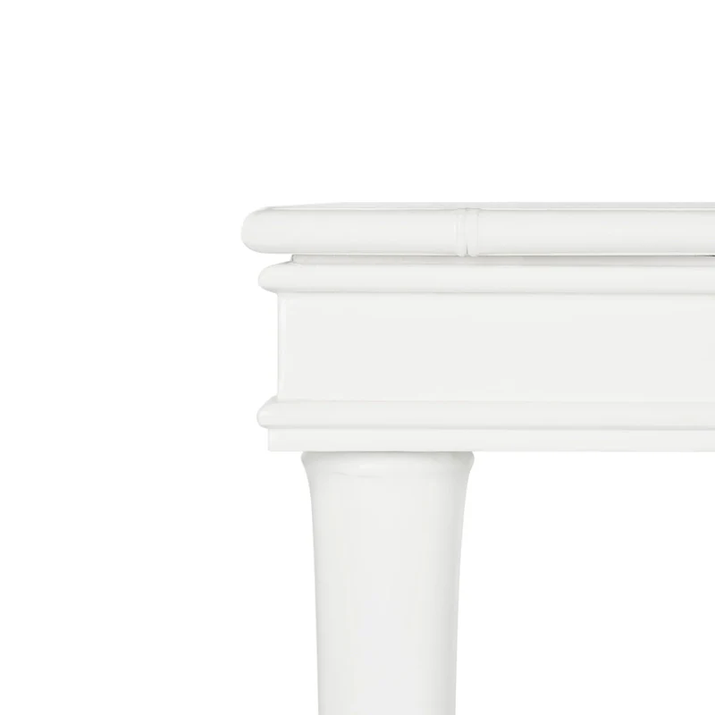 Modern Coastal Writing Desk with 1 Drawer - Bamboo-Inspired Wood Frame Office Furniture