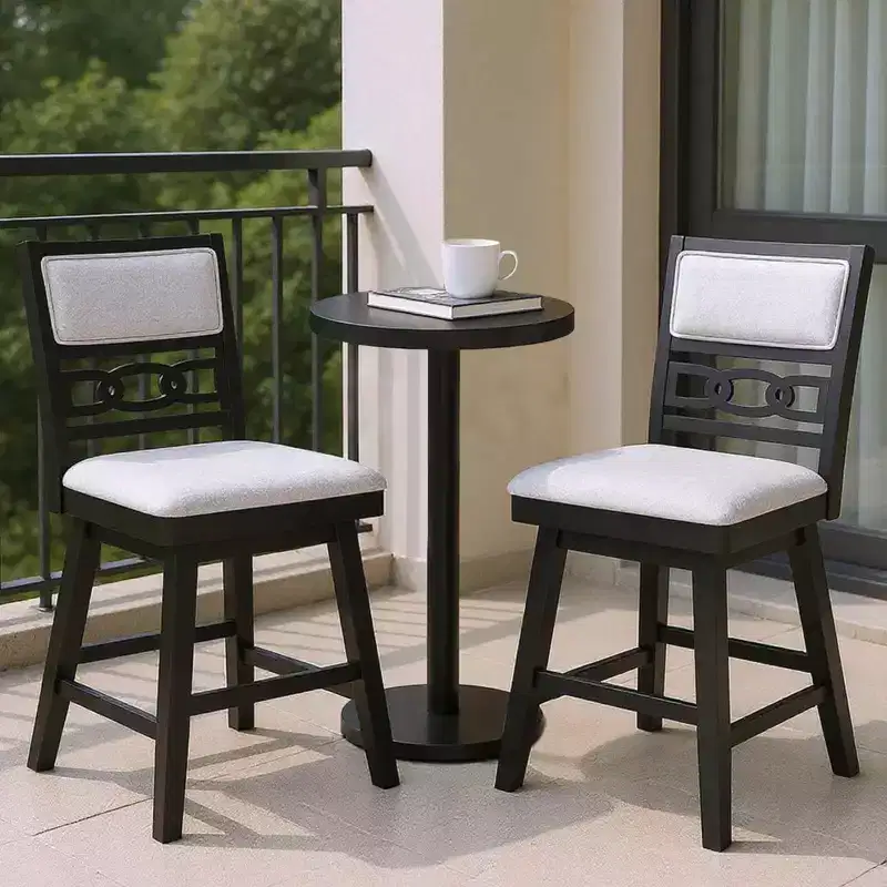 Costway 25 Swivel Counter Height Chairs Set of 2/4 with Upholstered Hollow Backrest
