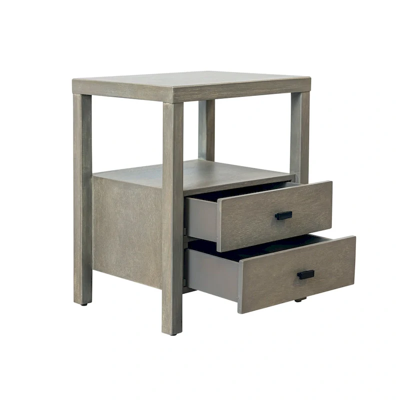 Painted Solid Acacia Wood Storage End Table by East at Main