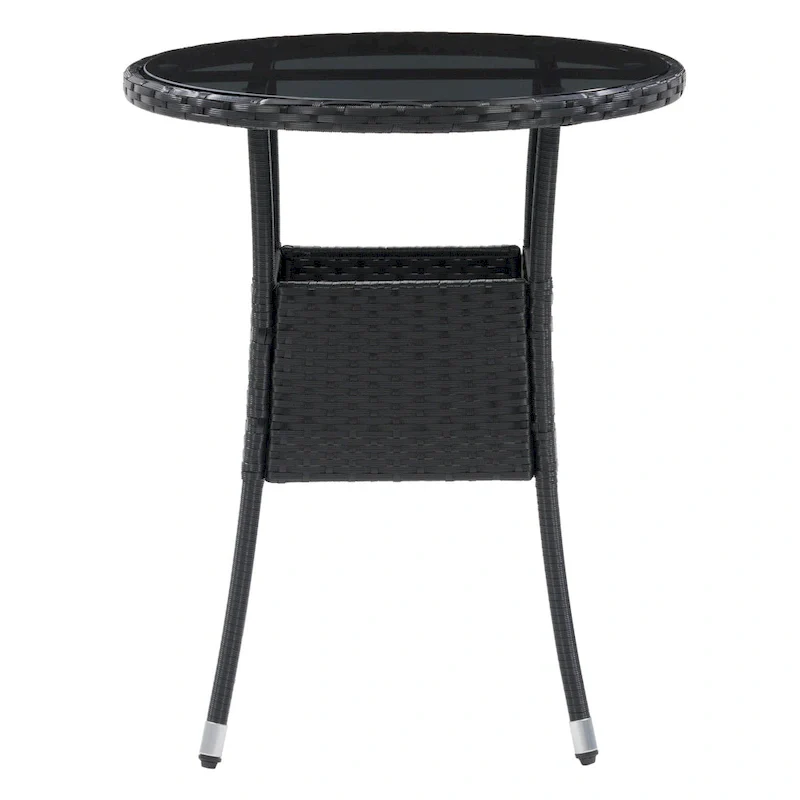 CorLiving Parksville Black Rattan Bistro Table