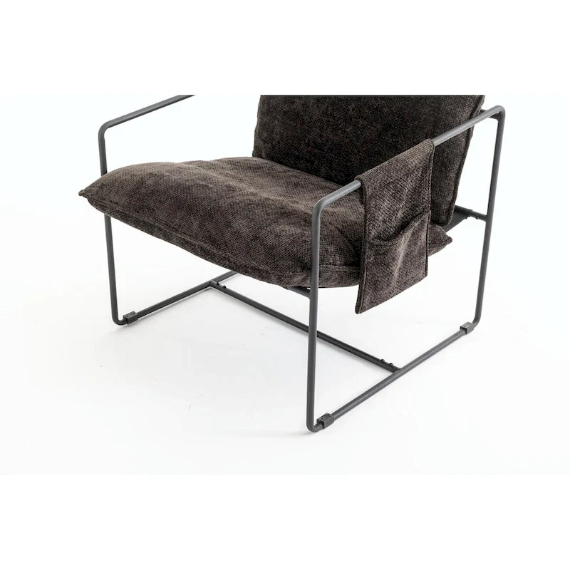 Upholstered Hanging Armchairs with Arm Pockets, Metal Frame