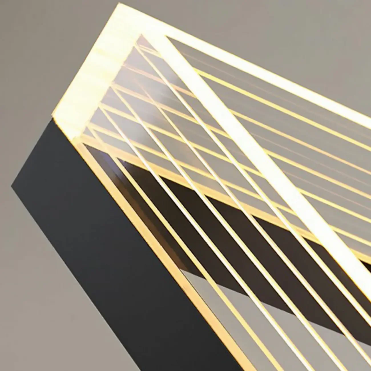 Modern Black Rectangular LED Island Pendant Light